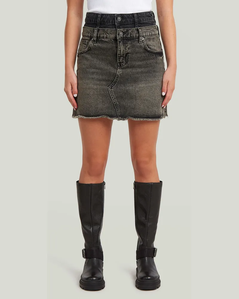 G-STAR RAW Carter Double Waistband Mini Skirt - Mittelblau - Damen Mittelblau