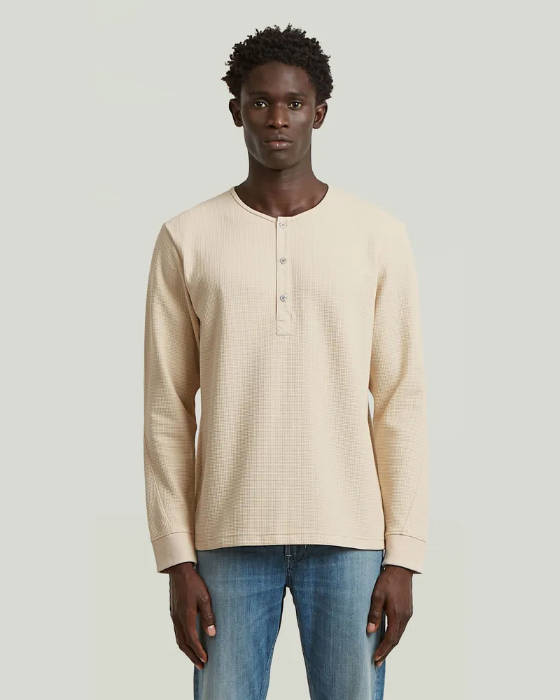 G-STAR RAW Structured Tweeter Grandad T-Shirt - Weiß - Herren Weiß