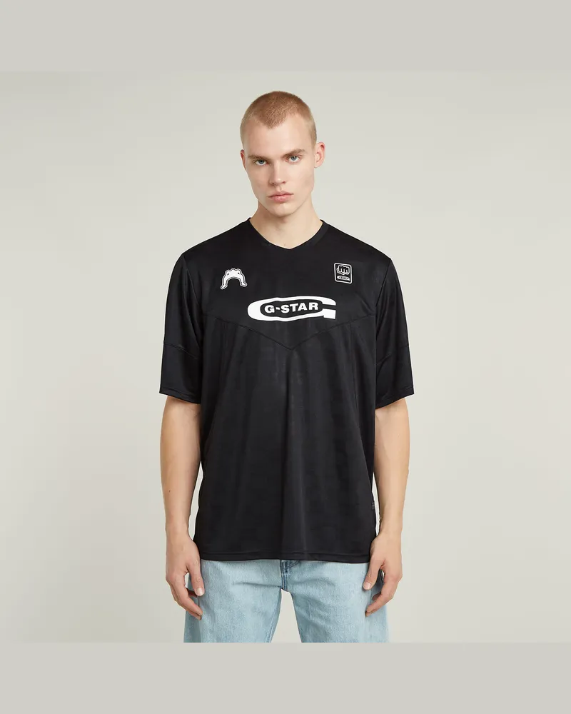 G-STAR RAW Football Jersey T-Shirt - Schwarz - Herren Schwarz