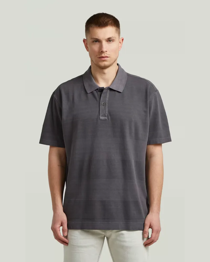 G-STAR RAW Washed Jacquard Relaxed Polo - Grau - Herren Grau