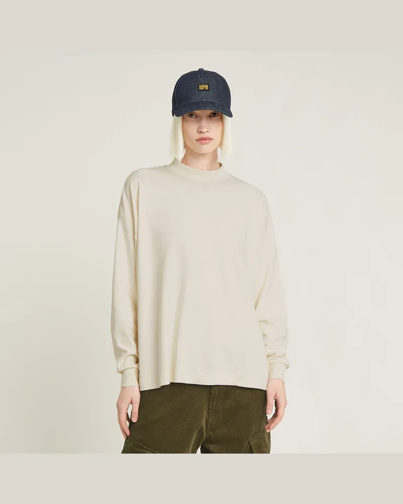 G-STAR RAW Moto Logo XXL Mock Top - Beige - Damen Beige
