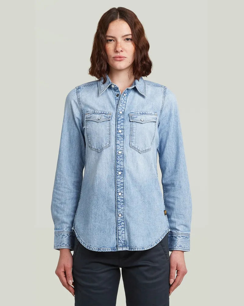 G-STAR RAW Slim Western Hemd - Hellblau - Damen Hellblau