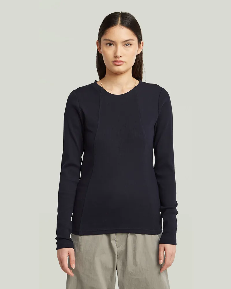 G-STAR RAW A-Line Slim Rib T-Shirt - Dunkelblau - Damen Dunkelblau