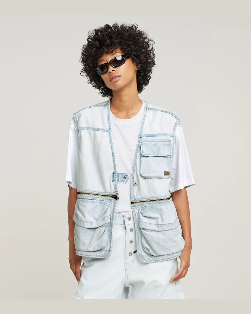 G-STAR RAW Mega Modular Weste - Hellblau - Damen Hellblau