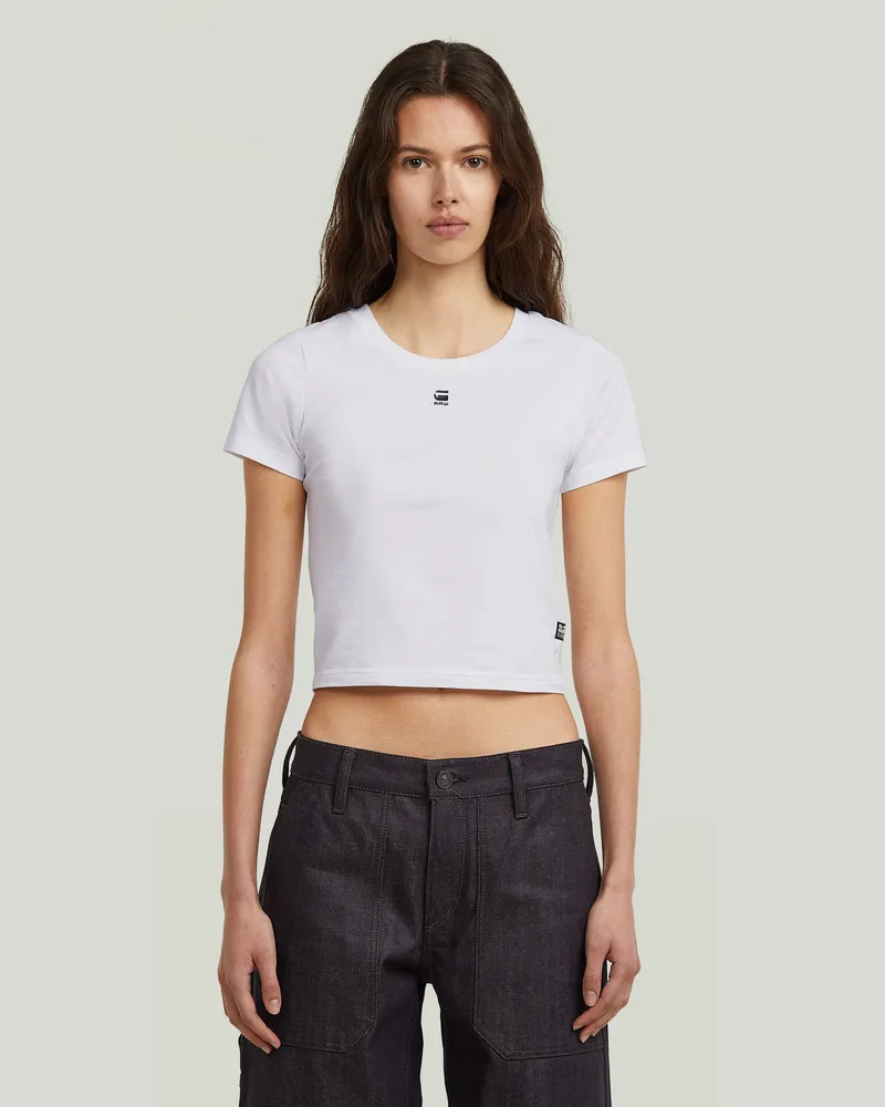 G-STAR RAW Cropped Mini Slim Top - Weiß - Damen Weiß