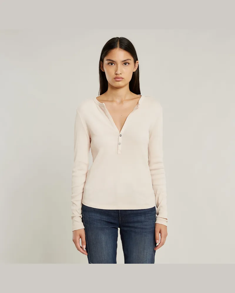 G-STAR RAW Deep V-Neck Slim Top - Pink - Damen Pink