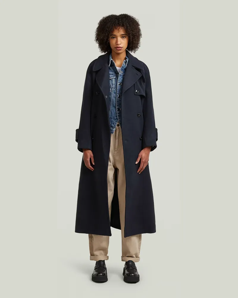 G-STAR RAW Wool Trench - Dunkelblau - Damen Dunkelblau