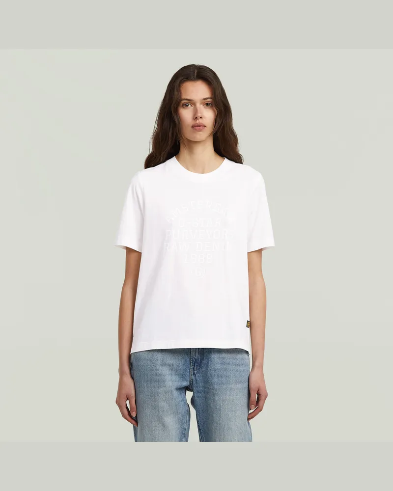 G-STAR RAW Text Graphic T-Shirt - Weiß - Damen Weiß