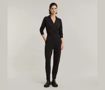 Shirt Jumpsuit - Schwarz - Damen