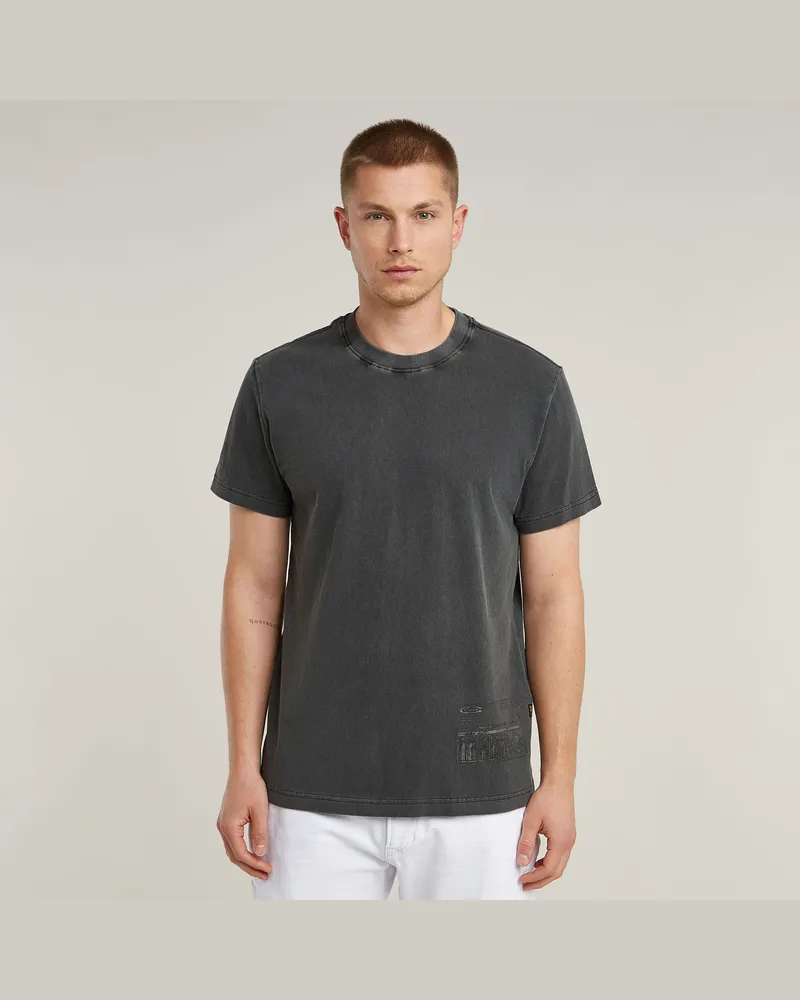 G-STAR RAW Shipping Graphic Overdyed T-Shirt - Schwarz - Herren Schwarz