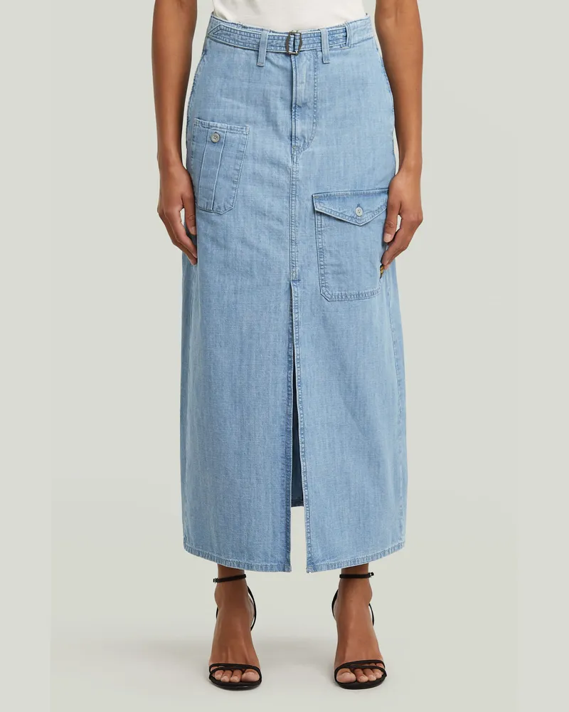 G-STAR RAW Belted Cargo Long Rock - Hellblau - Damen Hellblau