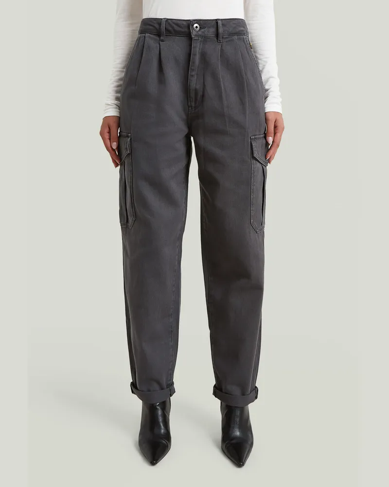 G-STAR RAW Pleated Tapered Cargo Chino - Grau - Damen Grau