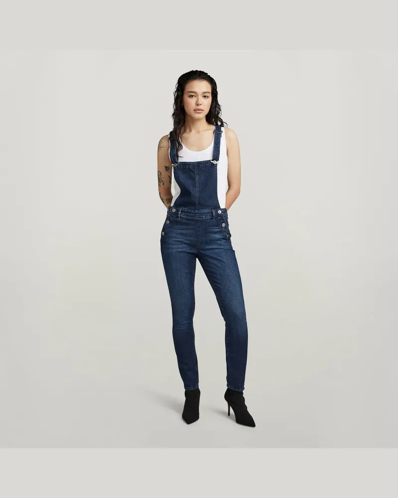 G-STAR RAW Lynn High Slim Navy Overall - Mittelblau - Damen Mittelblau