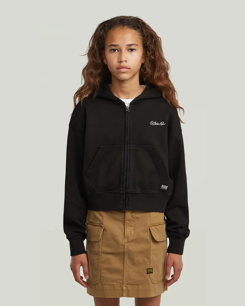 G-STAR RAW Girls AR Hooded Sweatshirt Cropped - Schwarz - mädchen Schwarz