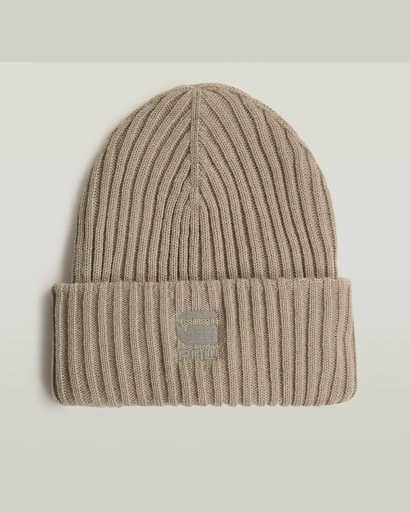 G-STAR RAW Rib Knit Beanie - Beige - Herren Beige