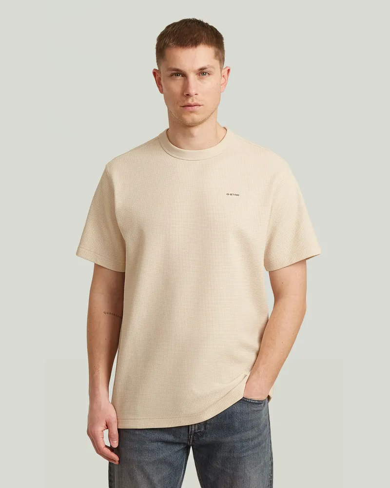 G-STAR RAW Waffle True Regular T-Shirt - Weiß - Herren Weiß