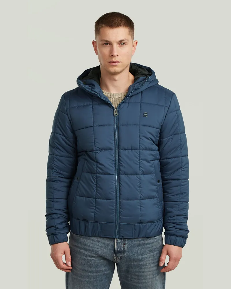 G-STAR RAW Meefic Quilted Hooded Jacke - Mittelblau - Herren Mittelblau
