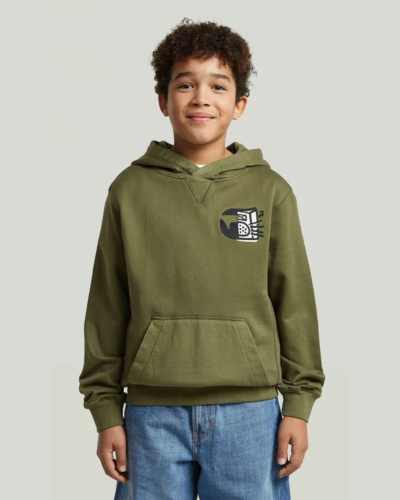 G-STAR RAW Boys Premium Core Hoodie Sweatshirt - Grün - jungen Grün