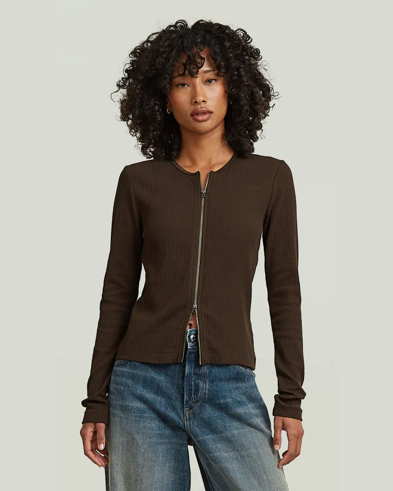 G-STAR RAW 2-Way Slim Rib T-Shirt - Braun - Damen Braun