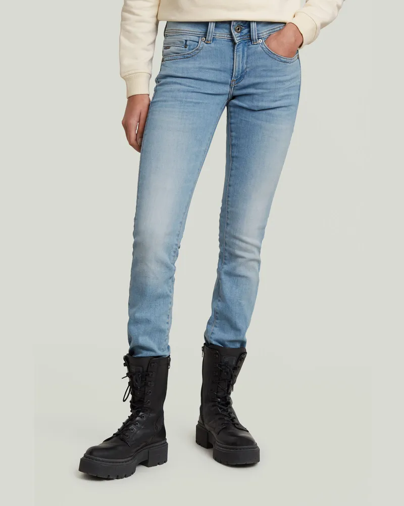 G-STAR RAW Midge Saddle Mid Straight Jeans - Mittelblau - Damen Mittelblau