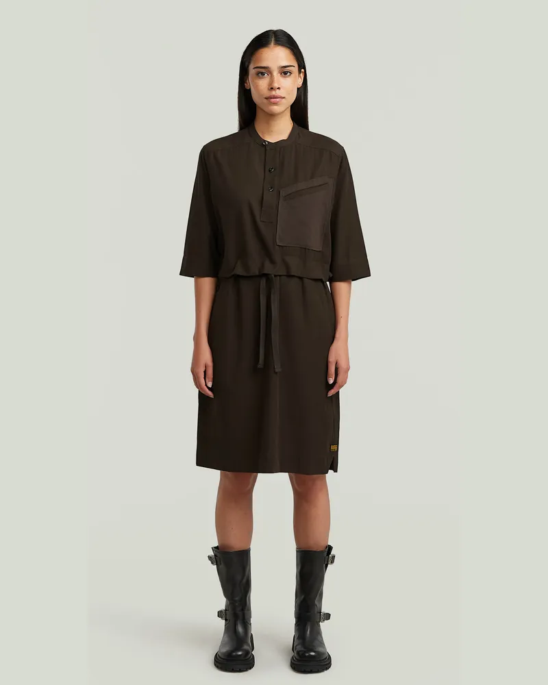 G-STAR RAW Half Placket Shirt Kleid - Braun - Damen Braun