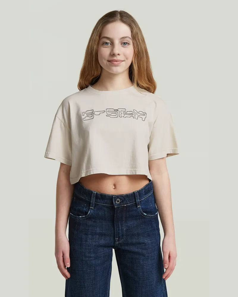 G-STAR RAW Girls Boxy Cropped T-Shirt - Beige - mädchen Beige