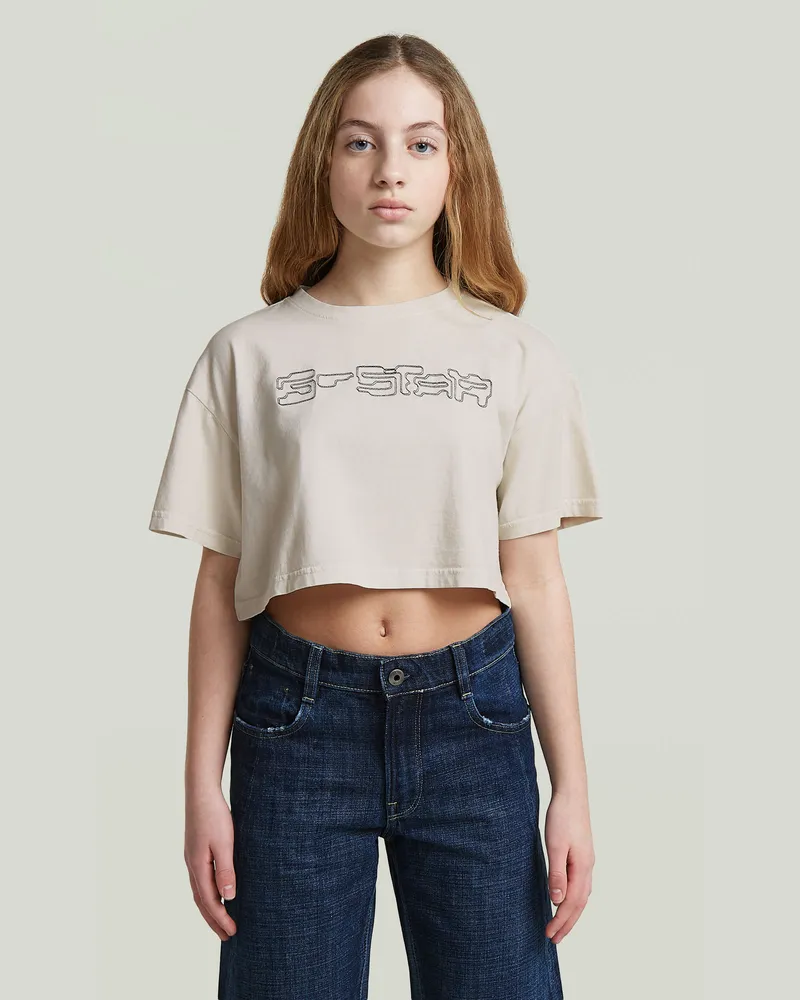 G-STAR RAW Girls Boxy Cropped T-Shirt - Beige - mädchen Beige