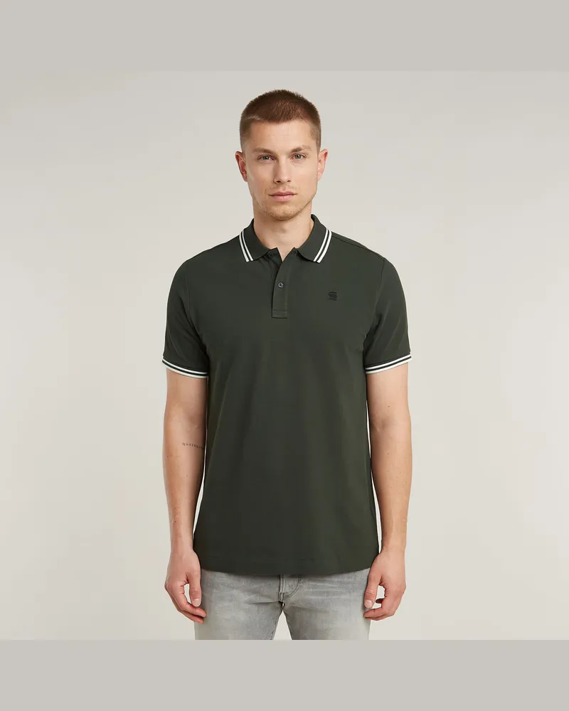 G-STAR RAW Dunda Slim Stripe Poloshirt - Grau - Herren Grau