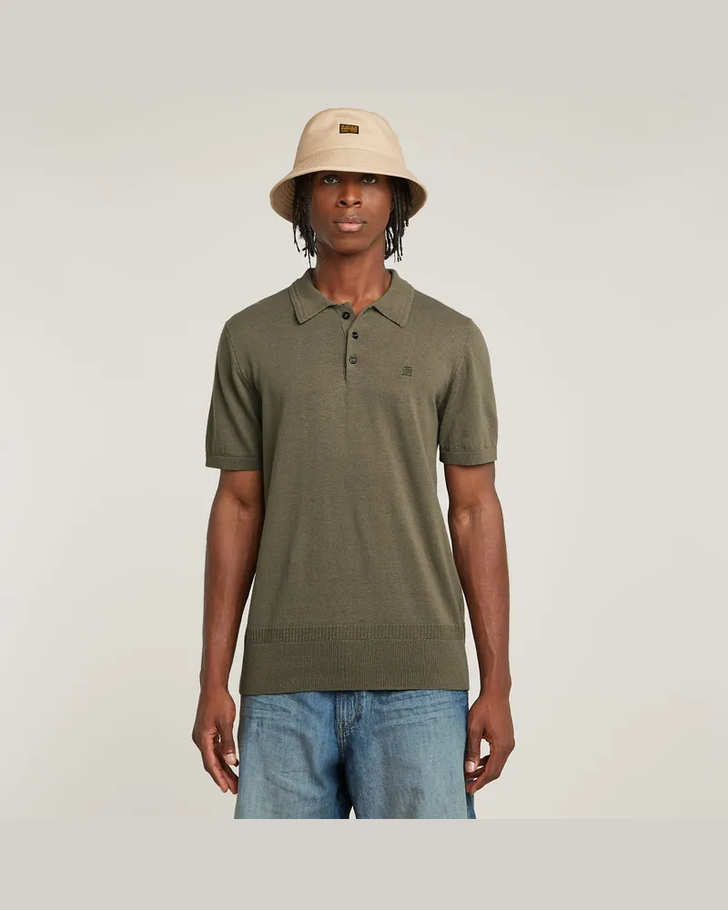 G-STAR RAW Knitted Poloshirt - Braun - Herren Braun