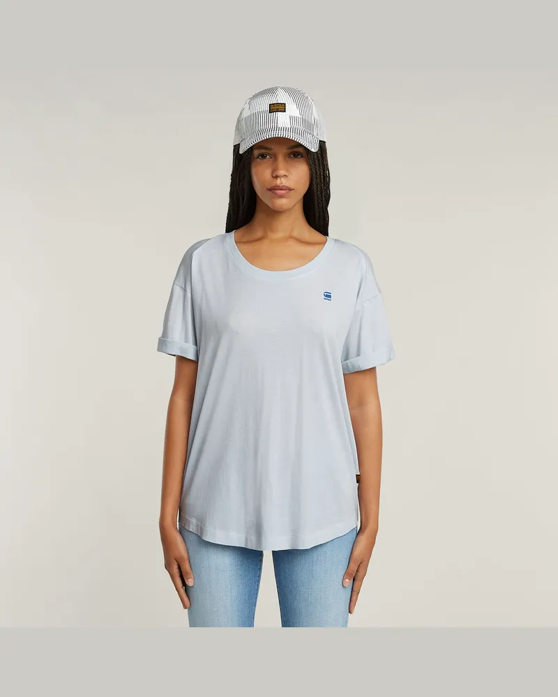 G-STAR RAW Rolled Up Sleeve Boyfriend Top - Hellblau - Damen Hellblau