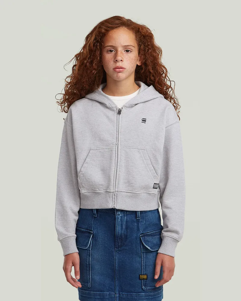 G-STAR RAW Girls AR Hooded Zipp Cropped Cardigan - Grau - mädchen Grau
