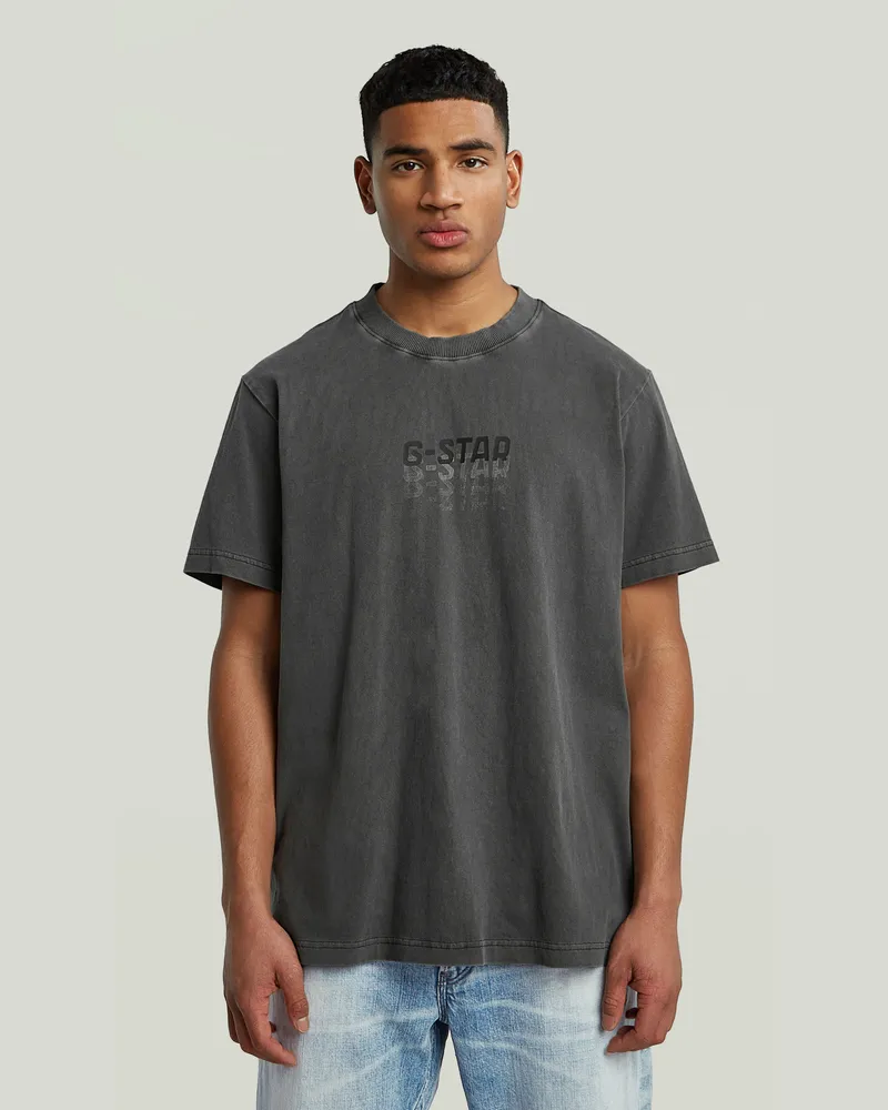 G-STAR RAW Multi Logo Overdyed Loose T-Shirt - Schwarz - Herren Schwarz