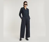 Tailored Wrap Jumpsuit - Dunkelblau - Damen