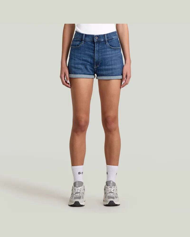 G-STAR RAW Tedie Ultra High Shorts - Mittelblau - Damen Mittelblau