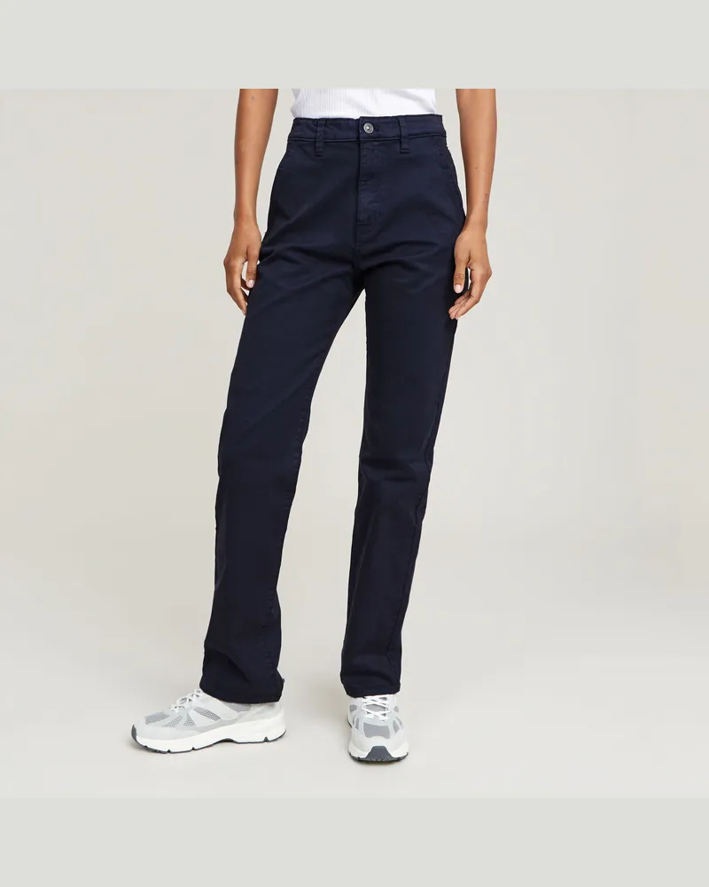 G-STAR RAW Viktoria High Straight Chino - Dunkelblau - Damen Dunkelblau