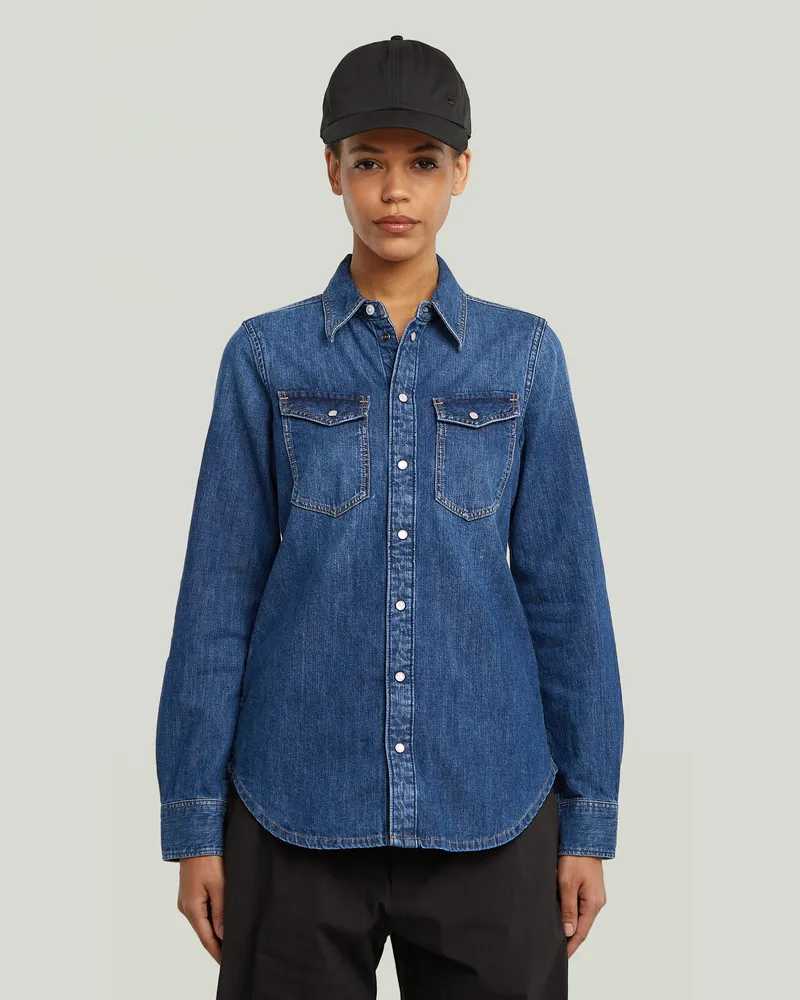 G-STAR RAW Slim Western Hemd - Dunkelblau - Damen Dunkelblau