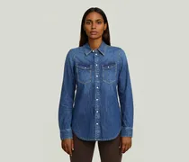 Slim Western Hemd - Dunkelblau - Damen