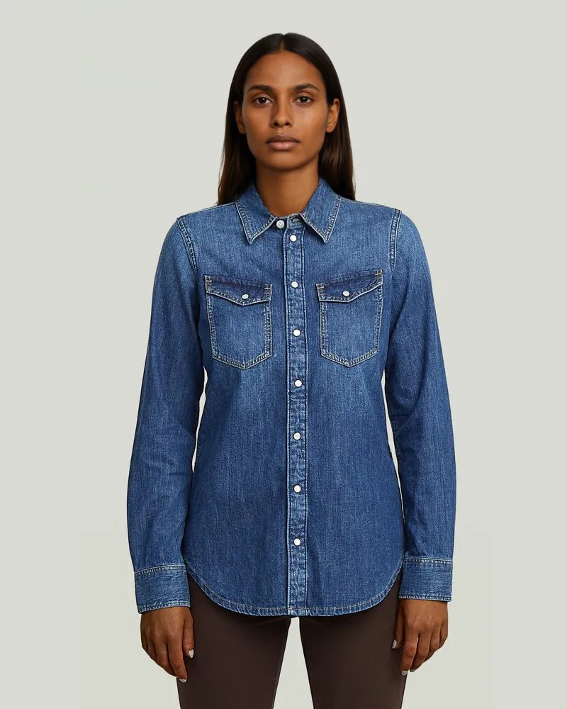 G-STAR RAW Slim Western Hemd - Dunkelblau - Damen Dunkelblau