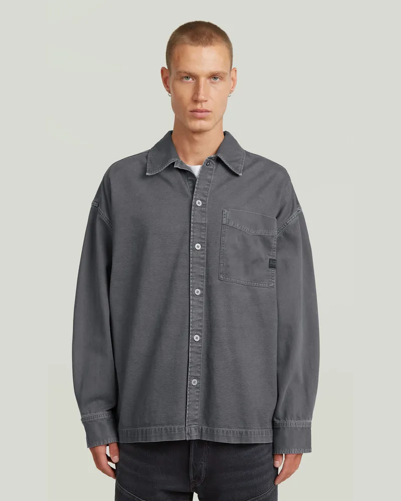 G-STAR RAW Boxy Fit Overshirt - Mittelblau - Herren Mittelblau