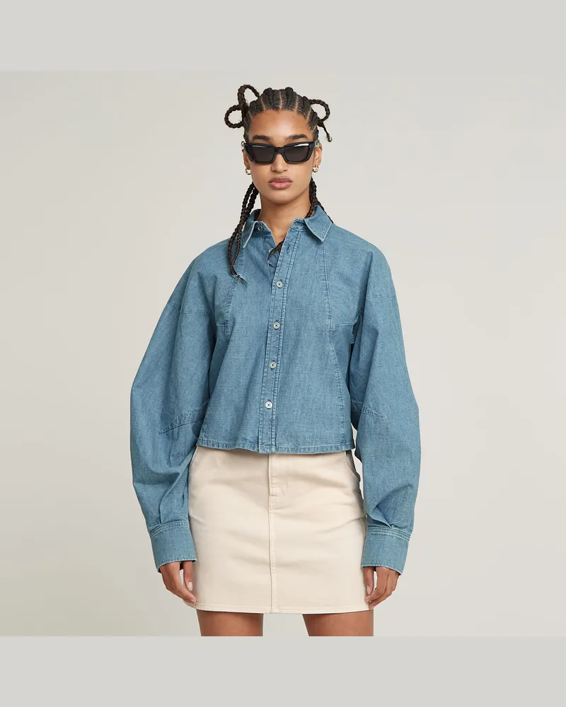G-STAR RAW Macro Balloon Hemd - Hellblau - Damen Hellblau