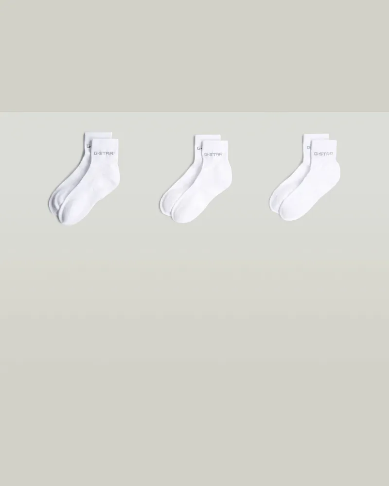 G-STAR RAW Anklet Sock 3er-Pack - Weiß - Damen Weiß