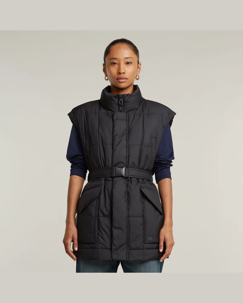 G-STAR RAW Belted Padded Weste - Schwarz - Damen Schwarz