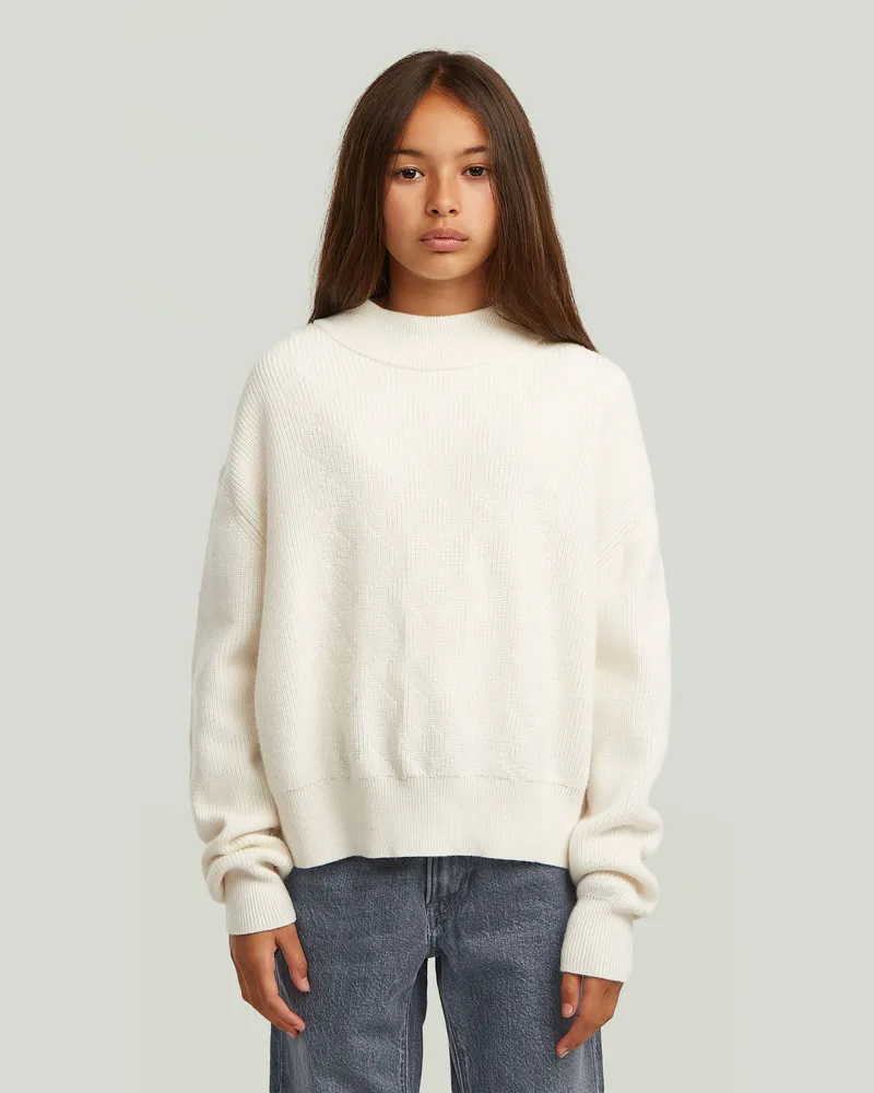 G-STAR RAW Girls Modern Cableknit Cardigan - Weiß - mädchen Weiß