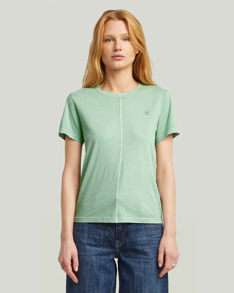 G-STAR RAW Overdyed Front Seam T-Shirt - Grün - Damen Grün