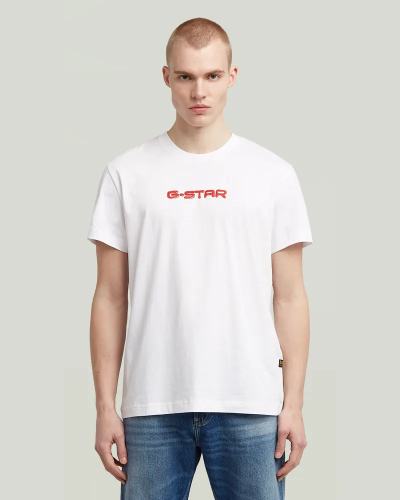 G-STAR RAW Gel Print T-Shirt - Weiß - Herren Weiß