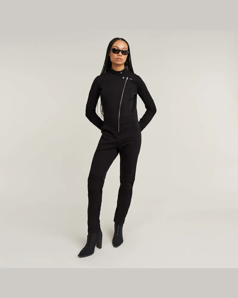 G-STAR RAW Biker Slim Sweat Jumpsuit - Schwarz - Damen Schwarz