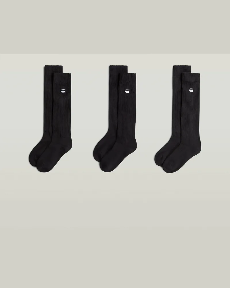 G-STAR RAW Sloughy Socks 3er-Pack - Schwarz - Damen Schwarz