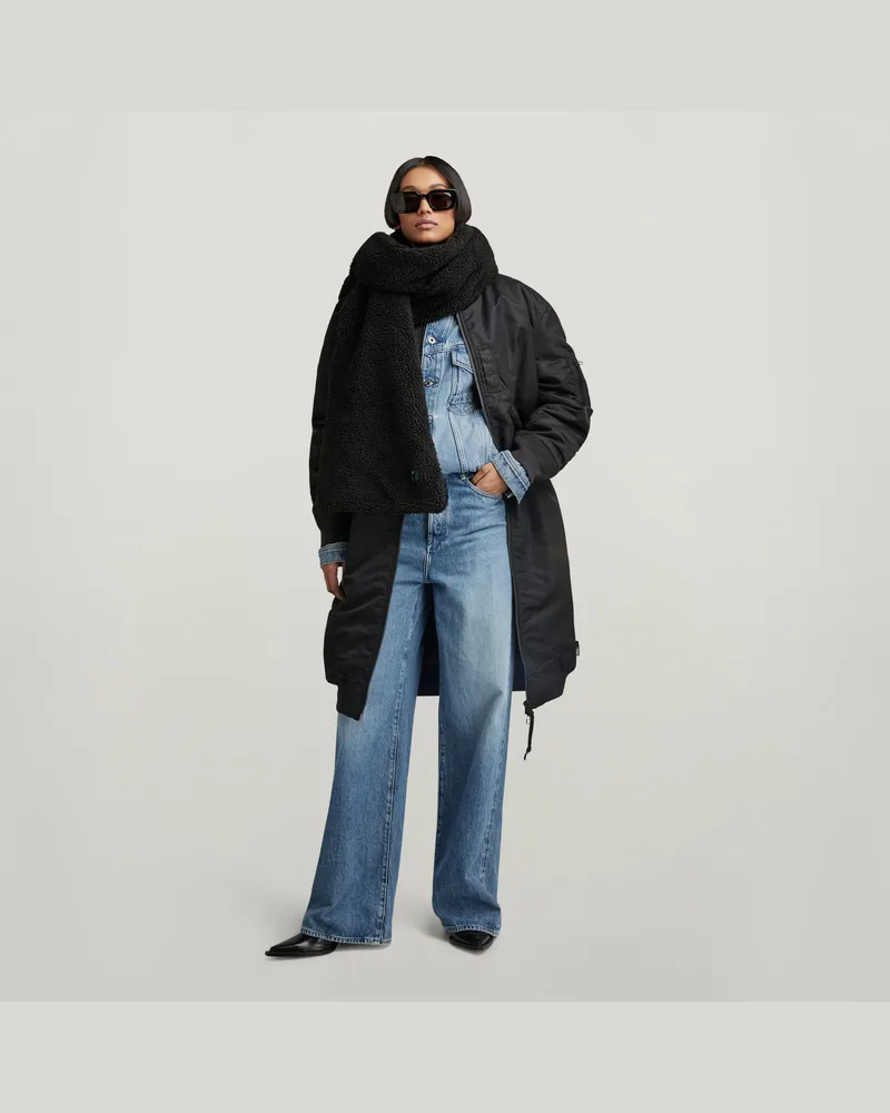 G-STAR RAW Long Bomber Jacke - Schwarz - Damen Schwarz