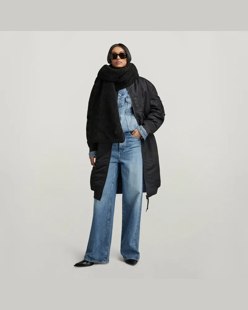 G-STAR RAW Long Bomber Jacke - Schwarz - Damen Schwarz