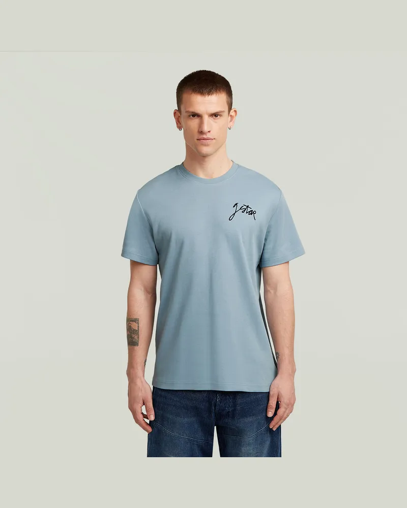 G-STAR RAW Script T-Shirt - Hellblau - Herren Hellblau